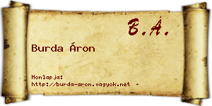 Burda Áron névjegykártya