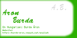 aron burda business card