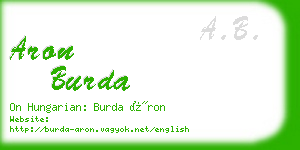 aron burda business card